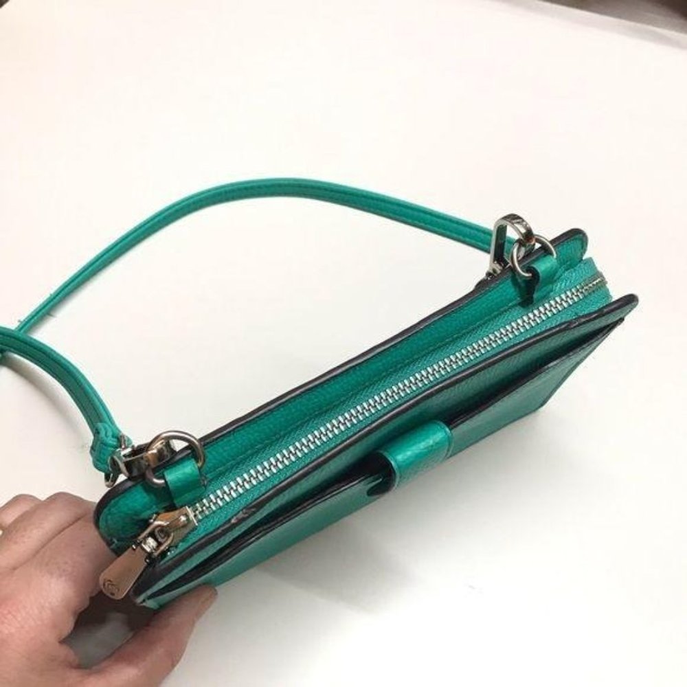 Women´s crossbody clutch wallet purse handbag unbranded green small vegan - Picture 7 of 8